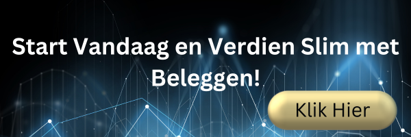 Zelfverzekerde persoon werkt op laptop met beleggingsgrafieken, symboliseert slimme beleggingen met de VIP Beleggersclub Premium.